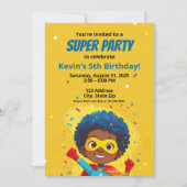 Gepersonaliseerde Comic Book Style Super Hero Uitn Kaart (Voorkant)