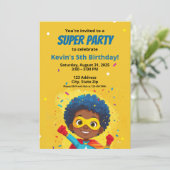 Gepersonaliseerde Comic Book Style Super Hero Uitn Kaart (Staand voorkant)