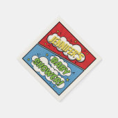 Gepersonaliseerde Comic Book Superhero Baby shower Servet (Hoek)