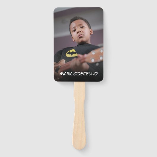 Gepersonaliseerde Comic Happy Birthday Fan Faces Handwaaier (Voorkant)