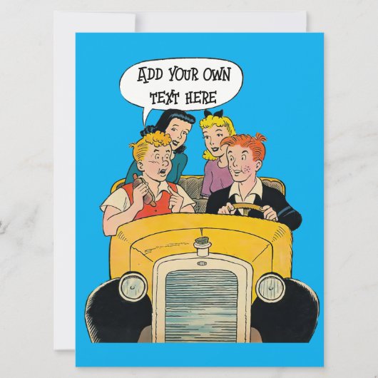 Gepersonaliseerde  Comic Style Holiday Kaart (Voorkant)