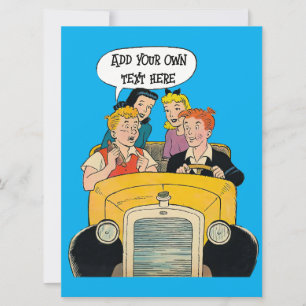 Gepersonaliseerde  Comic Style Holiday Kaart