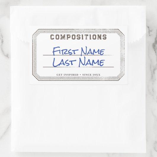 Gepersonaliseerde compositie boek label Sticker (Tas)