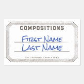 Gepersonaliseerde compositie boek label Sticker (Voorkant)