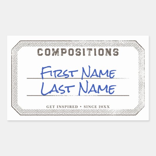 Gepersonaliseerde compositie boek label Sticker (Voorkant)