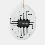 Gepersonaliseerde computer IC-chip afbeelding Keramisch Ornament (Rechts)