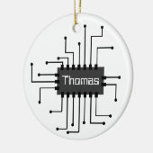Gepersonaliseerde computer IC-chip afbeelding Keramisch Ornament (Links)