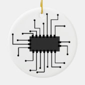 Gepersonaliseerde computer IC-chip afbeelding Keramisch Ornament (Achterkant)