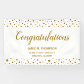 Gepersonaliseerde Confetti Afstuderen Spandoek (Horizontaal)