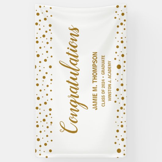 Gepersonaliseerde Confetti Afstuderen Spandoek (Verticaal)