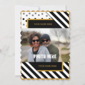 Gepersonaliseerde Confetti Stripe huwelijksuitnodi Kaart (Achterkant)