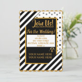 Gepersonaliseerde Confetti Stripe huwelijksuitnodi Kaart (Staand voorkant)