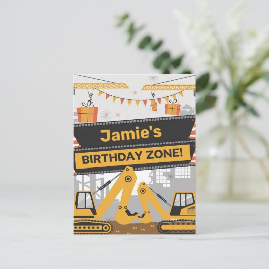 Gepersonaliseerde constructie Verjaardagszone Ontw Briefkaart (Staand voorkant)