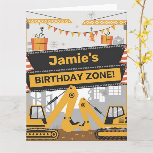 Gepersonaliseerde constructie Verjaardagszone Ontw Kaart (Gele Bloem)