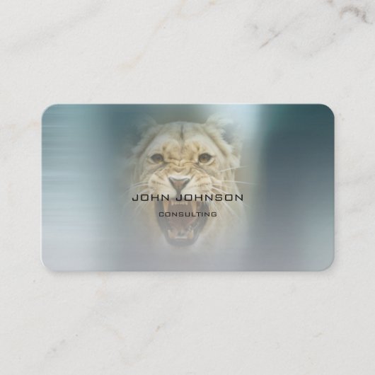 Gepersonaliseerde Consulting Lion Blue Metallic St Visitekaartje (Voorkant)