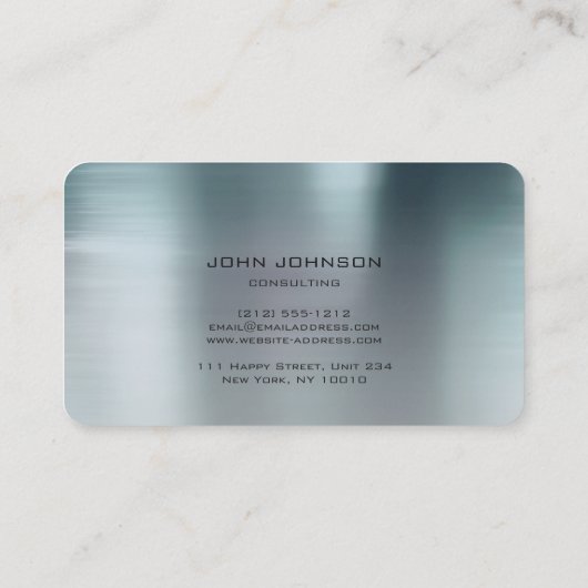 Gepersonaliseerde Consulting Lion Blue Metallic St Visitekaartje (Achterkant)