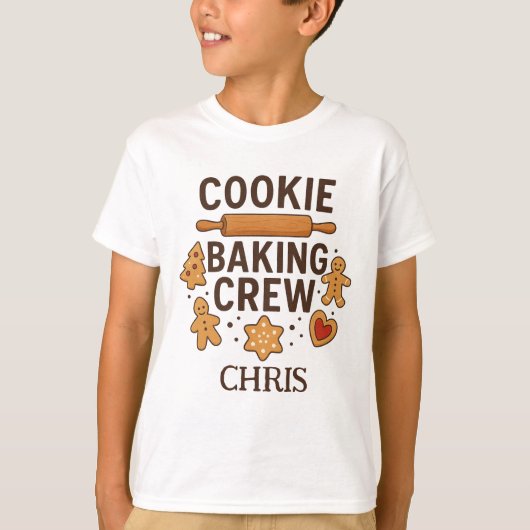 Gepersonaliseerde Cookie Baking Crew – Aangepaste  T-shirt (Voorkant)