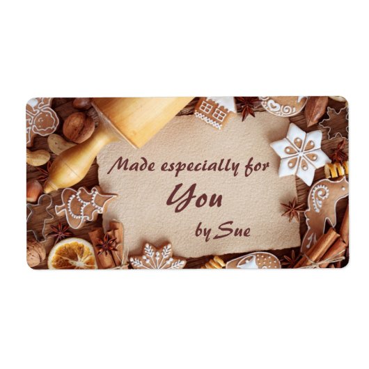 Gepersonaliseerde cookie cadeau labels (Voorkant)