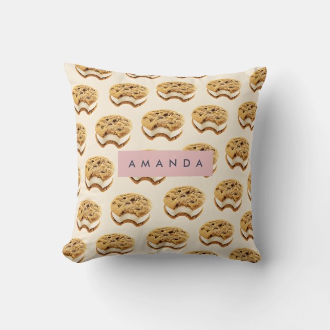 Gepersonaliseerde Cookie Ice Cream Sandwich Patroo Kussen (Voorkant)