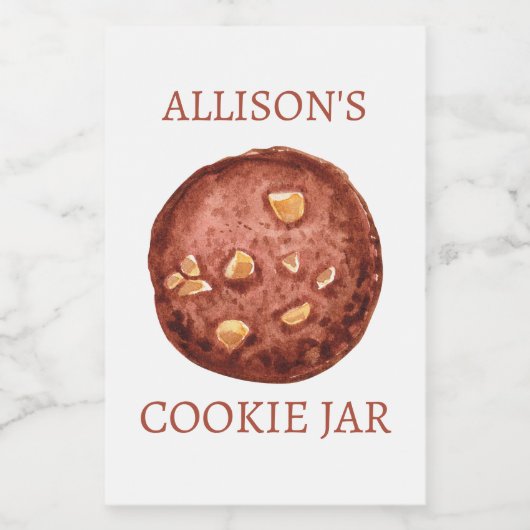Gepersonaliseerde Cookie Jar Voedselcontainer Etiket (Enkel label)