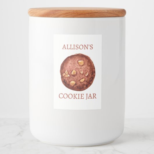 Gepersonaliseerde Cookie Jar Voedselcontainer Etiket (Voorkant)