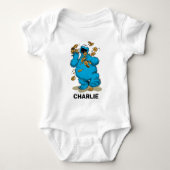 Gepersonaliseerde Cookie Monster Crazy Cookies Bab Romper (Voorkant)