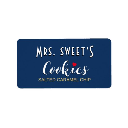 Gepersonaliseerde cookie of bakkerij label met har (Voorkant)