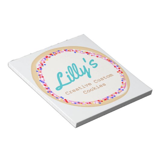 Gepersonaliseerde cookie of cupcake notitieblok (Schuin)