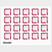 Gepersonaliseerde Cool Candy Cane Red Modern Chris Vierkante Sticker (Vel)