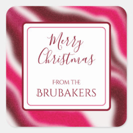 Gepersonaliseerde Cool Candy Cane Red Modern Chris Vierkante Sticker