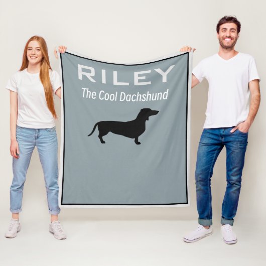 GEPERSONALISEERDE Cool Dachshund Doxie Wiener Hond Fleece Deken (In situ)