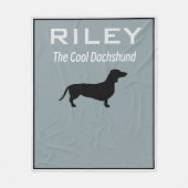 GEPERSONALISEERDE Cool Dachshund Doxie Wiener Hond Fleece Deken (Voorkant)