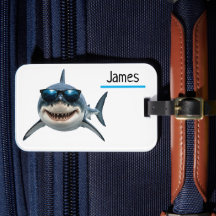 Gepersonaliseerde Cool Haai Bagage Label Aangepast