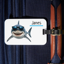 Gepersonaliseerde Cool Haai Bagage Label Aangepast
