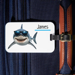 Gepersonaliseerde Cool Haai Bagage Label Aangepast