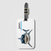 Gepersonaliseerde Cool Haai Bagage Label Aangepast (Voorkant (verticaal))
