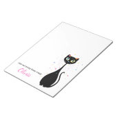 Gepersonaliseerde Cool Kitty Cat Modern Minimalist Notitieblok (Schuin)