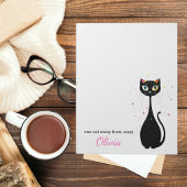 Gepersonaliseerde Cool Kitty Cat Modern Minimalist Notitieblok