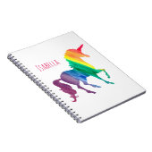 Gepersonaliseerde Cool Rainbow Unicorn Waterverf G Notitieboek (Rechterzijde)