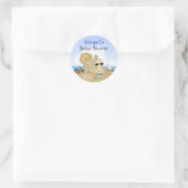 Gepersonaliseerde Cool Schattige Beach Baby Boys B Ronde Sticker (Tas)