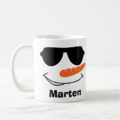 Gepersonaliseerde Cool Sunbril Snowman Koffiemok (Links)
