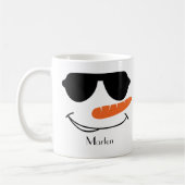 Gepersonaliseerde Cool Sunbril Snowman Koffiemok (Links)