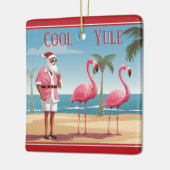 Gepersonaliseerde Cool Yule Santa Beach Kerstmis Keramisch Ornament (Links)
