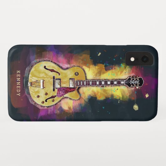 Gepersonaliseerde coole funky Abstracte gitaarkuns Case-Mate iPhone Case (Achterkant (horizontaal))
