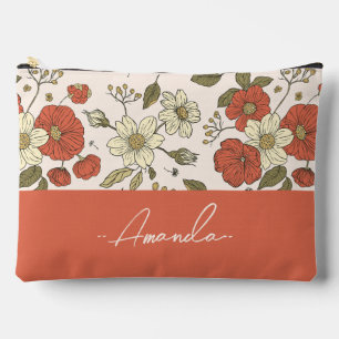 Gepersonaliseerde coole kalligrafie bloemenpatroon etui