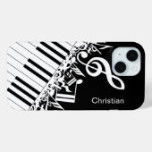 Gepersonaliseerde coole muzieknoten en pianotoetse Case-Mate iPhone case (Achterkant (horizontaal))