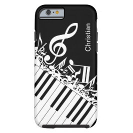 Gepersonaliseerde coole muzieknoten en pianotoetse iPhone 15 case