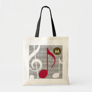 Gepersonaliseerde coole muzieknoten tote bag