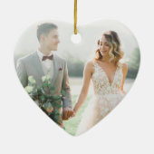 Gepersonaliseerde coördinaten Foto getrouwd Keramisch Ornament (Achterkant)