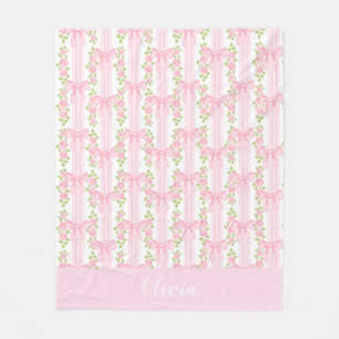 Gepersonaliseerde coquette boog voor baby meisje,  fleece deken